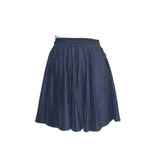 Zara Girl's Size 10 (140) Mini Skirt Accordion Fabric Gray Elastic Waist